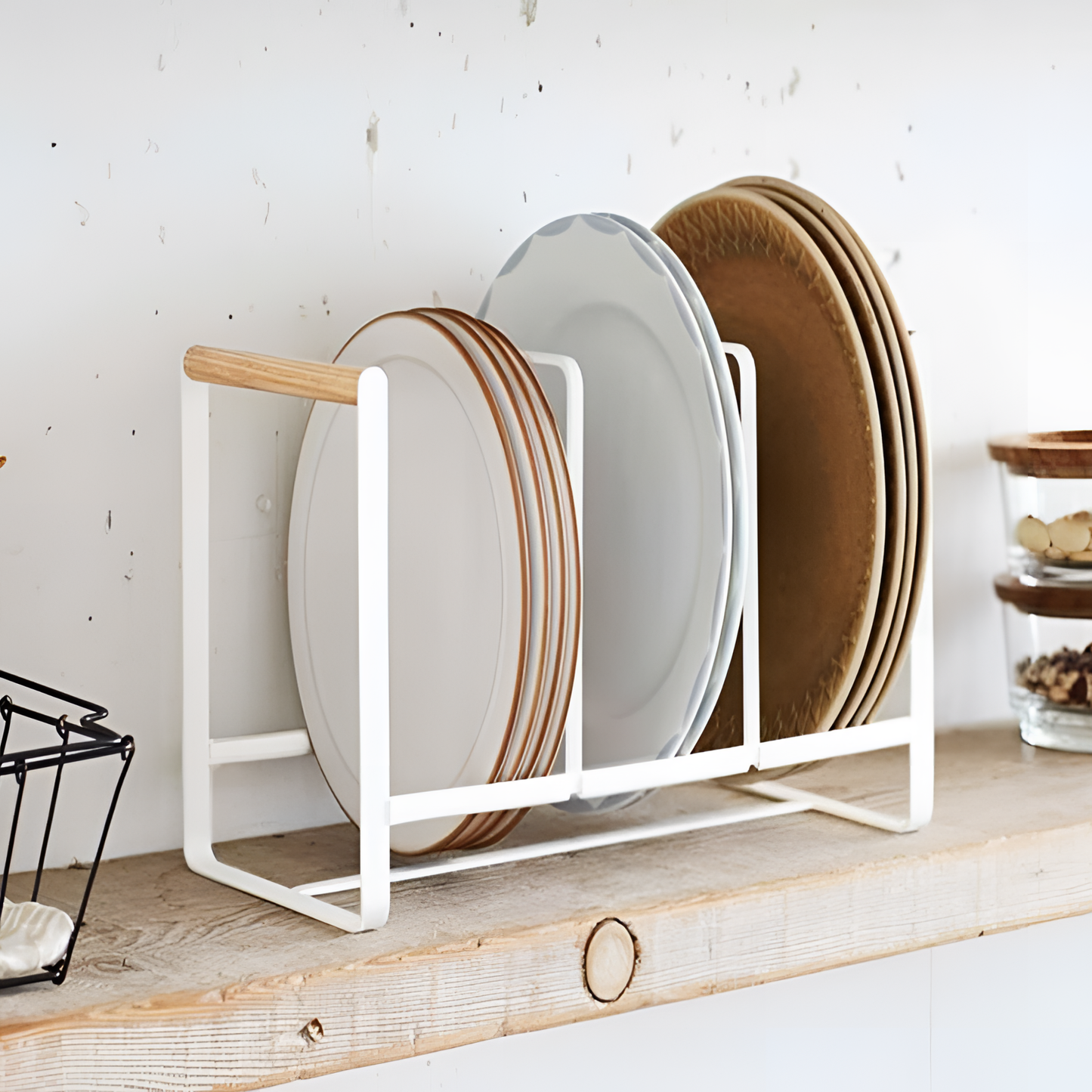 Iron Wooden Handle Dish Rack | Kitchen Decor | NordicAbode.com