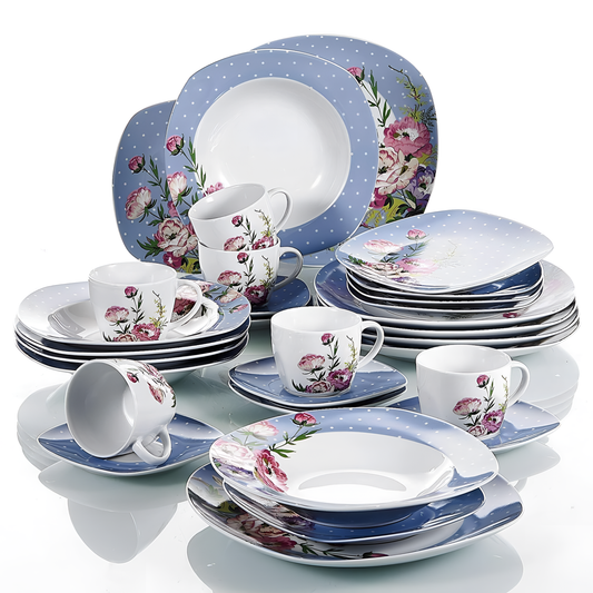 Hannah 30-Piece White Porcelain Dinner Set | Tableware | NordicAbode.com