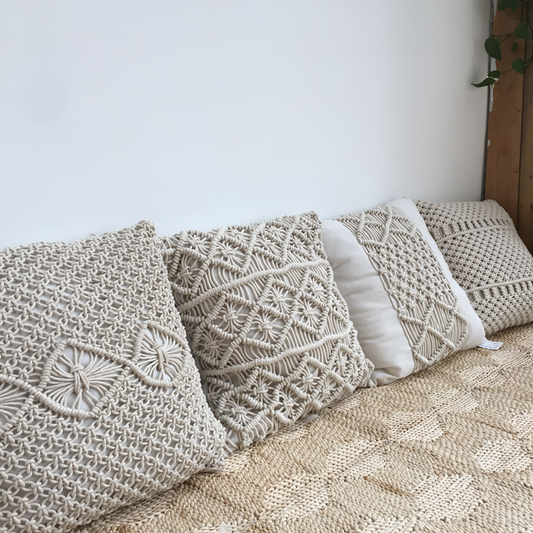 Hand Boho Macrame Floor Pillow | Pillows | NordicAbode.com