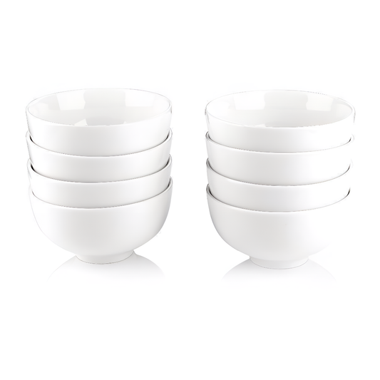 Series 8-Piece White Ceramic Bowl Set | Tableware | NordicAbode.com