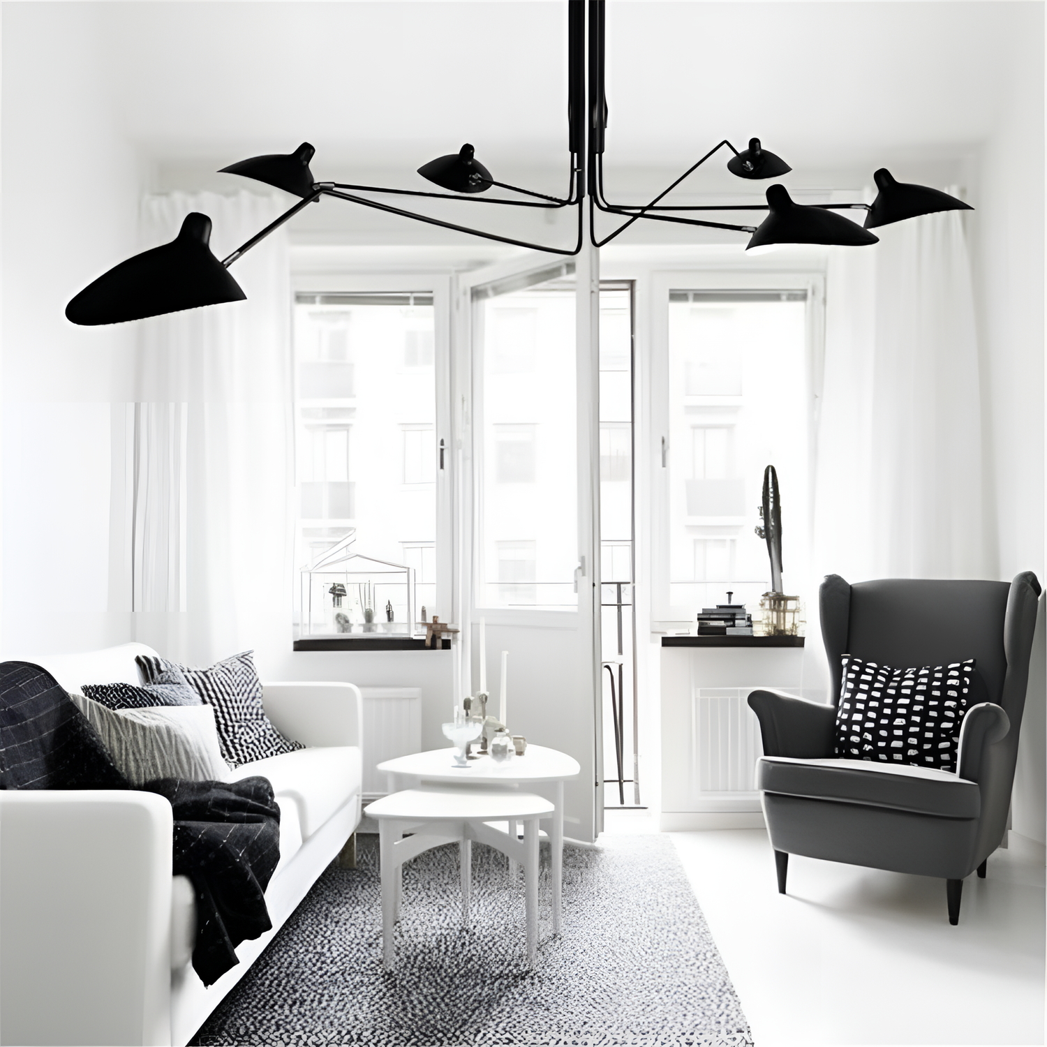 Serge Timeless Black Chandelier by Serge Mouille | Lighting | NordicAbode.com