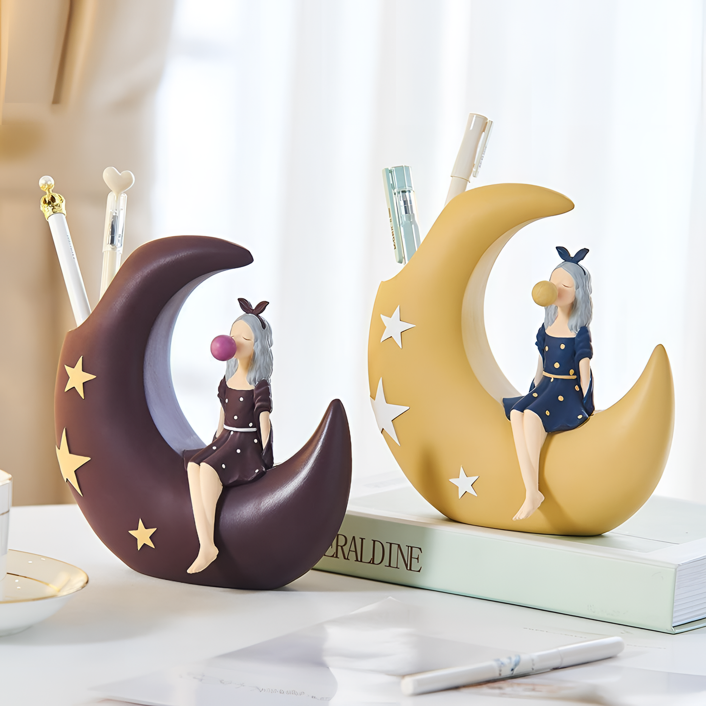 Cute Charming Pen Holder for Girls | Office Decor | NordicAbode.com