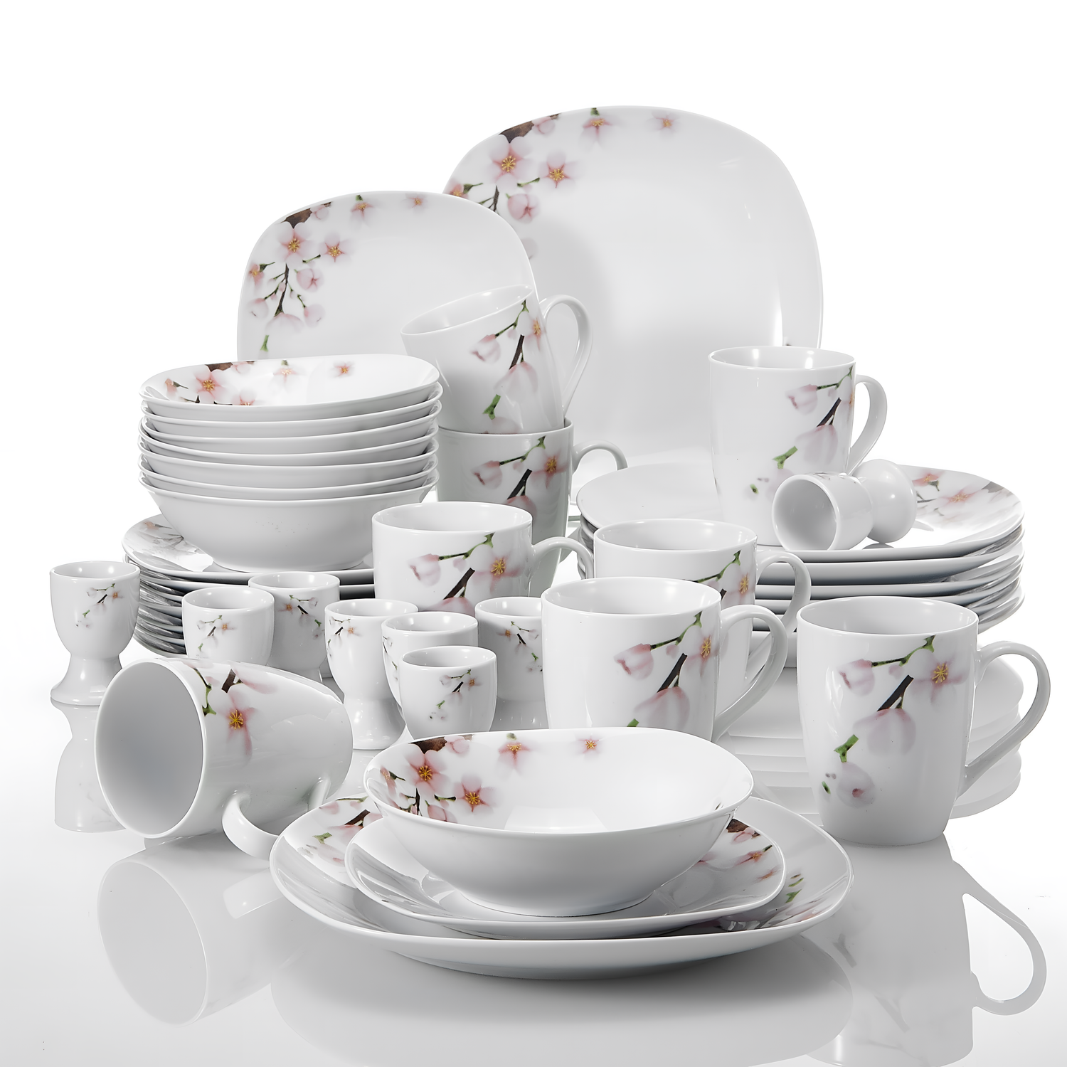 Annie 40-Piece Porcelain Dinnerware Set - Pink Floral | Dinnerware | NordicAbode.com