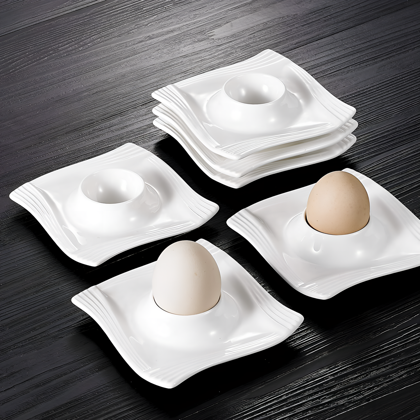 Amparo Elegant White Porcelain Egg Cups | Tableware | NordicAbode.com