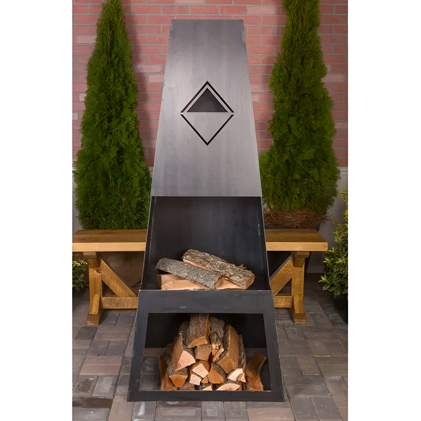 Dillonvale Handmade Steel Outdoor Fireplace | Outdoor Fireplaces | NordicAbode.com