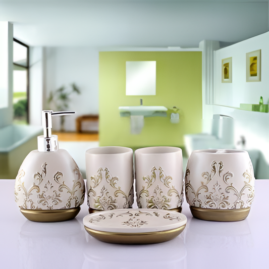 Olive Elegant Bathroom Accessories Set | Bathroom Accessories | NordicAbode.com