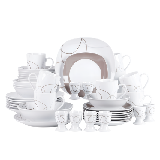 Nikita 44-Piece Porcelain Dinner Set | Dinnerware | NordicAbode.com