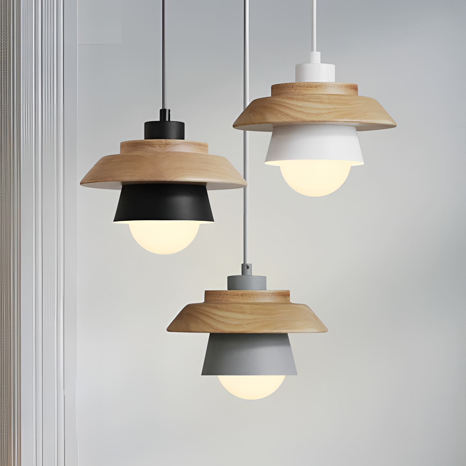 Wooden Creative Pendant Lights - Iron Finish | Lighting | NordicAbode.com