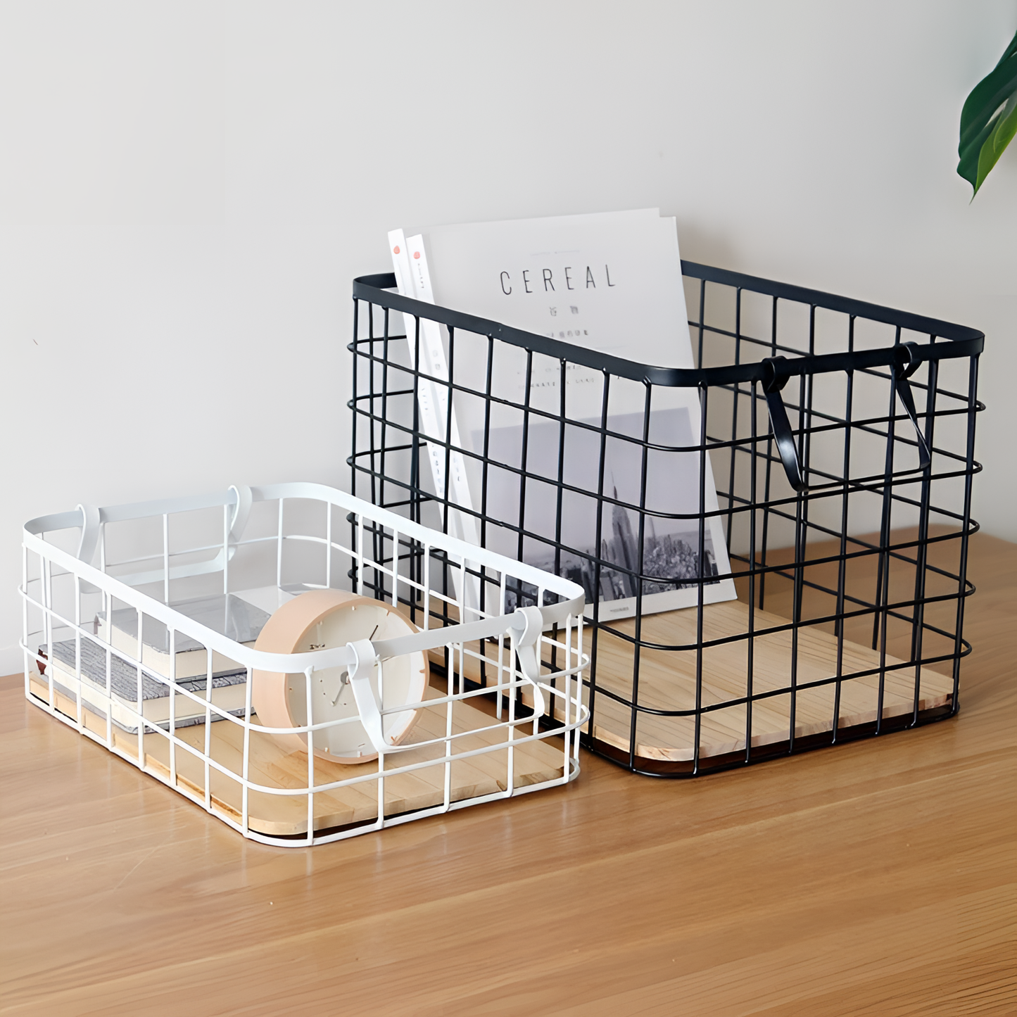 Black Iron Storage Baskets - Black & White | Storage Solutions | NordicAbode.com