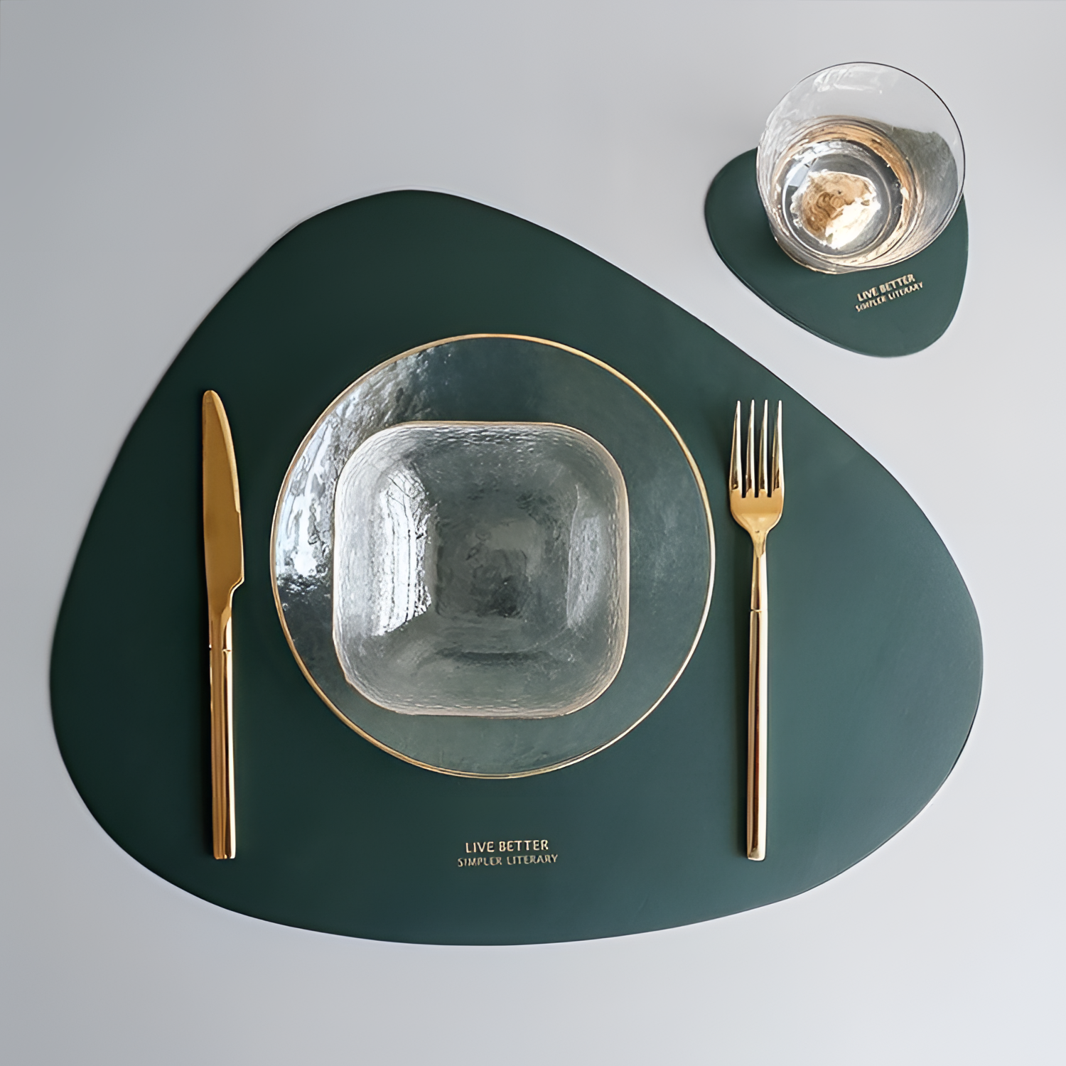 2Pcs Waterproof Leather Placemats - Set of 2 | Tableware | NordicAbode.com