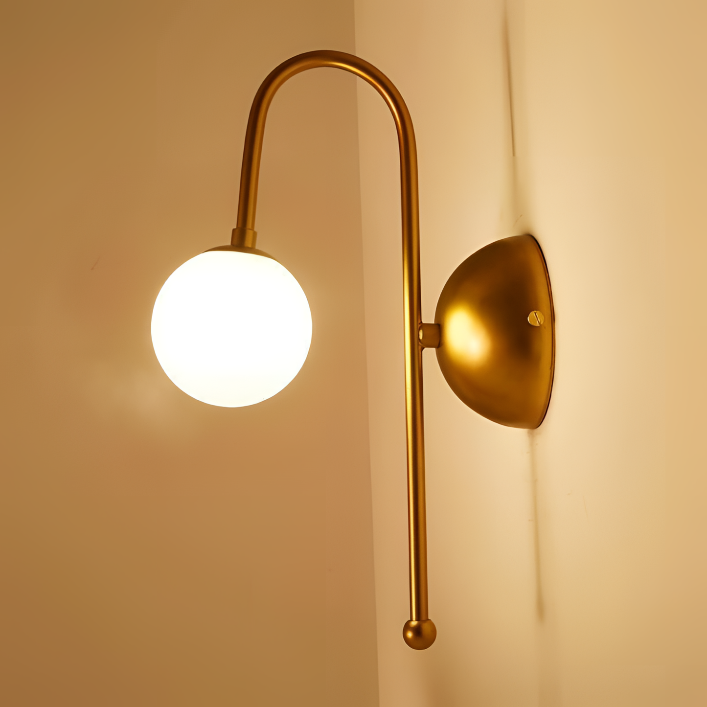 Curved Gold Iron Wall Lamp (Small) | Lighting | NordicAbode.com