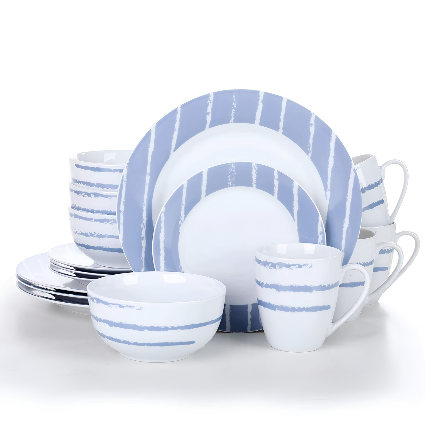 Imani 16-Piece Porcelain Dinnerware Set - STRIPE | Dinnerware | NordicAbode.com