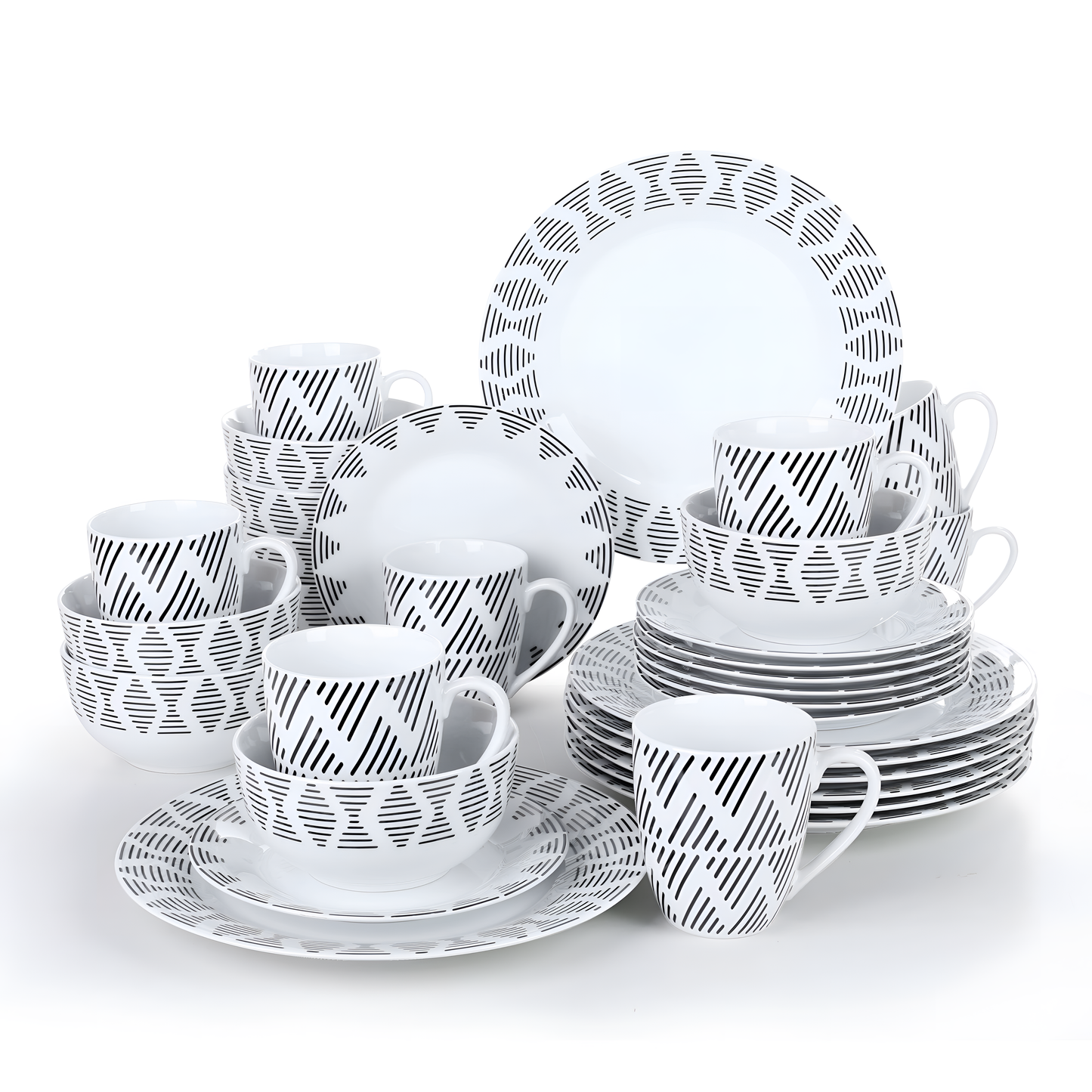 Humphrey 32-Piece Porcelain Dinnerware Set - White | Dinnerware | NordicAbode.com