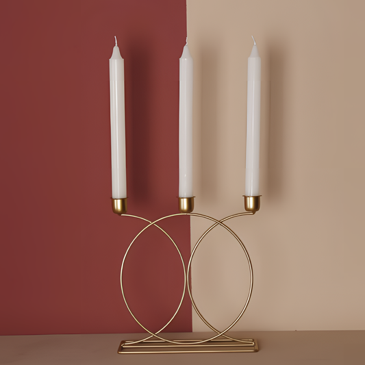 Chiman Golden Metal Candlestick Set | Candlesticks | NordicAbode.com