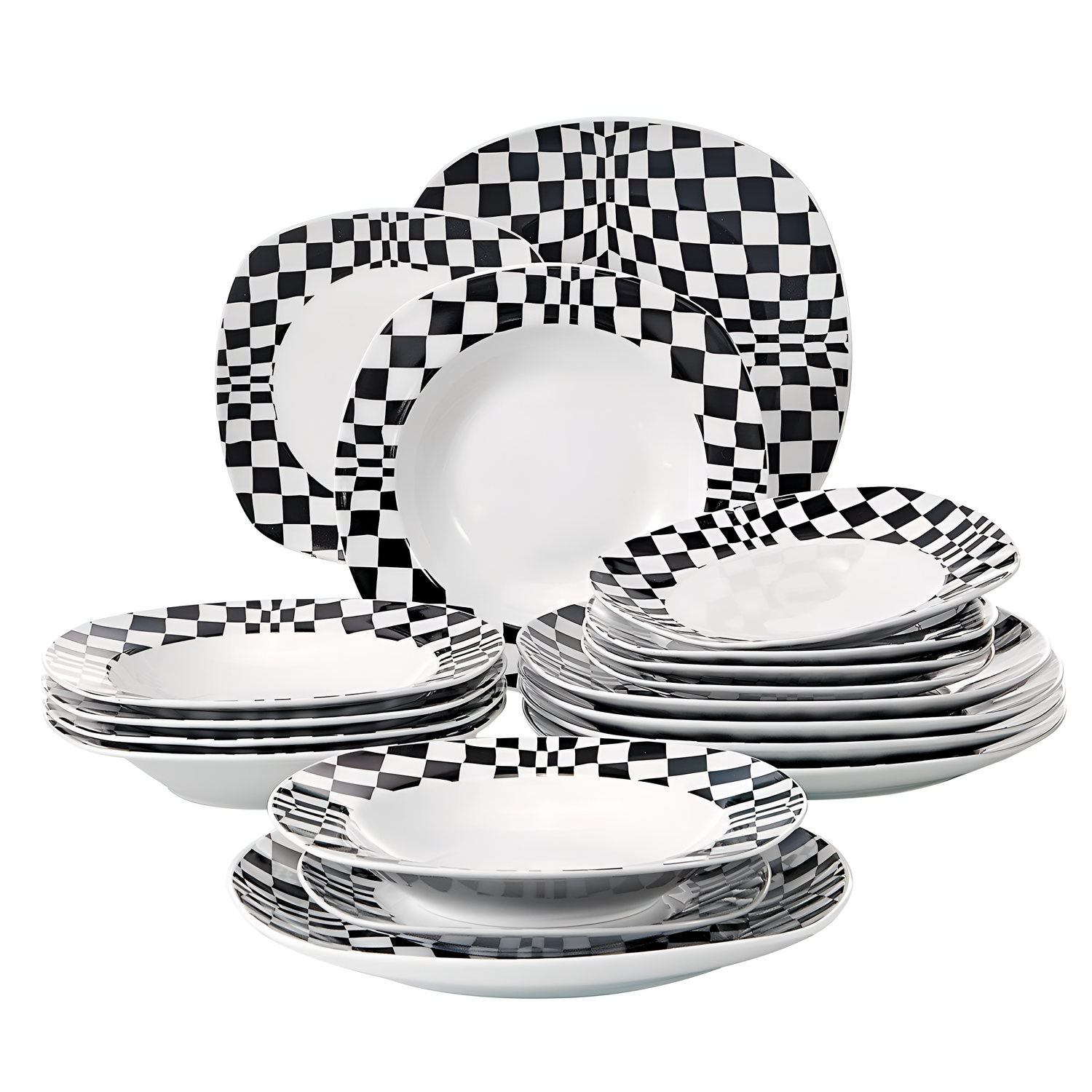 Louise 18-Piece Ceramic Dinner Set - Mosaics | Dinnerware | NordicAbode.com