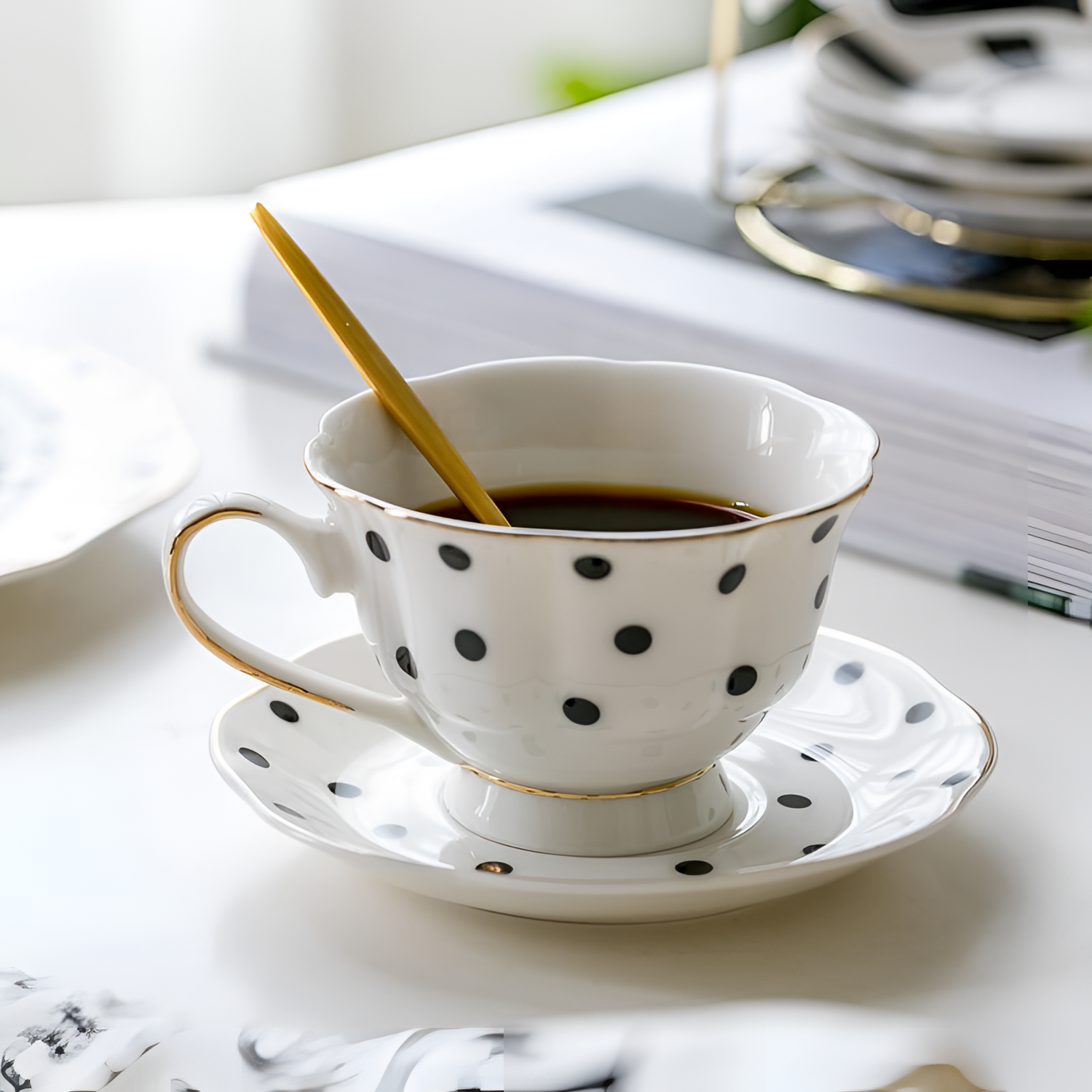 Bell Polka Dot Ceramic Cup Set | Tableware | NordicAbode.com