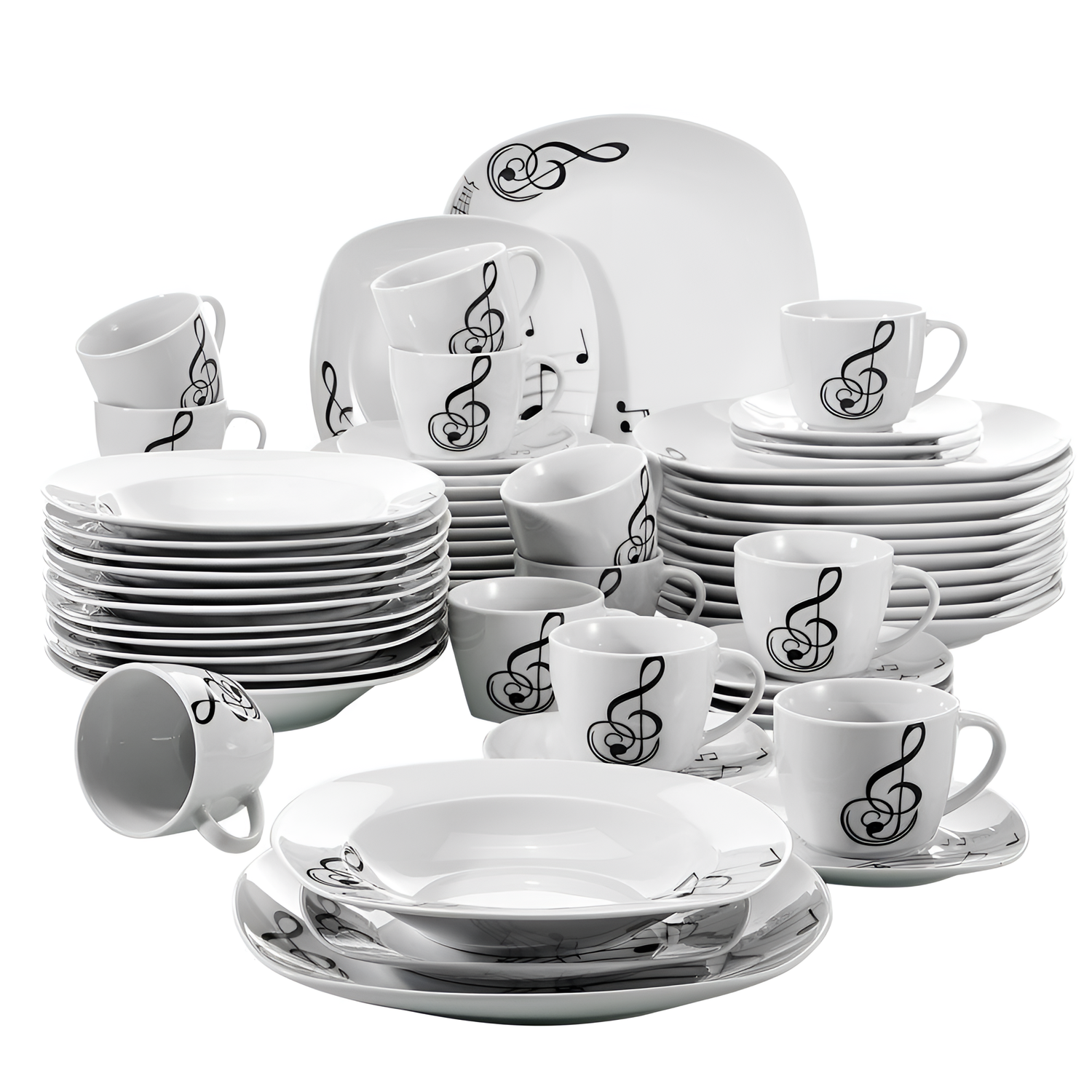 Melody 60-Piece Ceramic Dinnerware Set - Melody | Dinnerware | NordicAbode.com