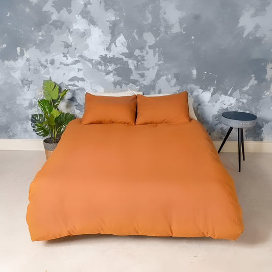 European Pure Linen Duvet Set (Mustard) | Bedding | NordicAbode.com