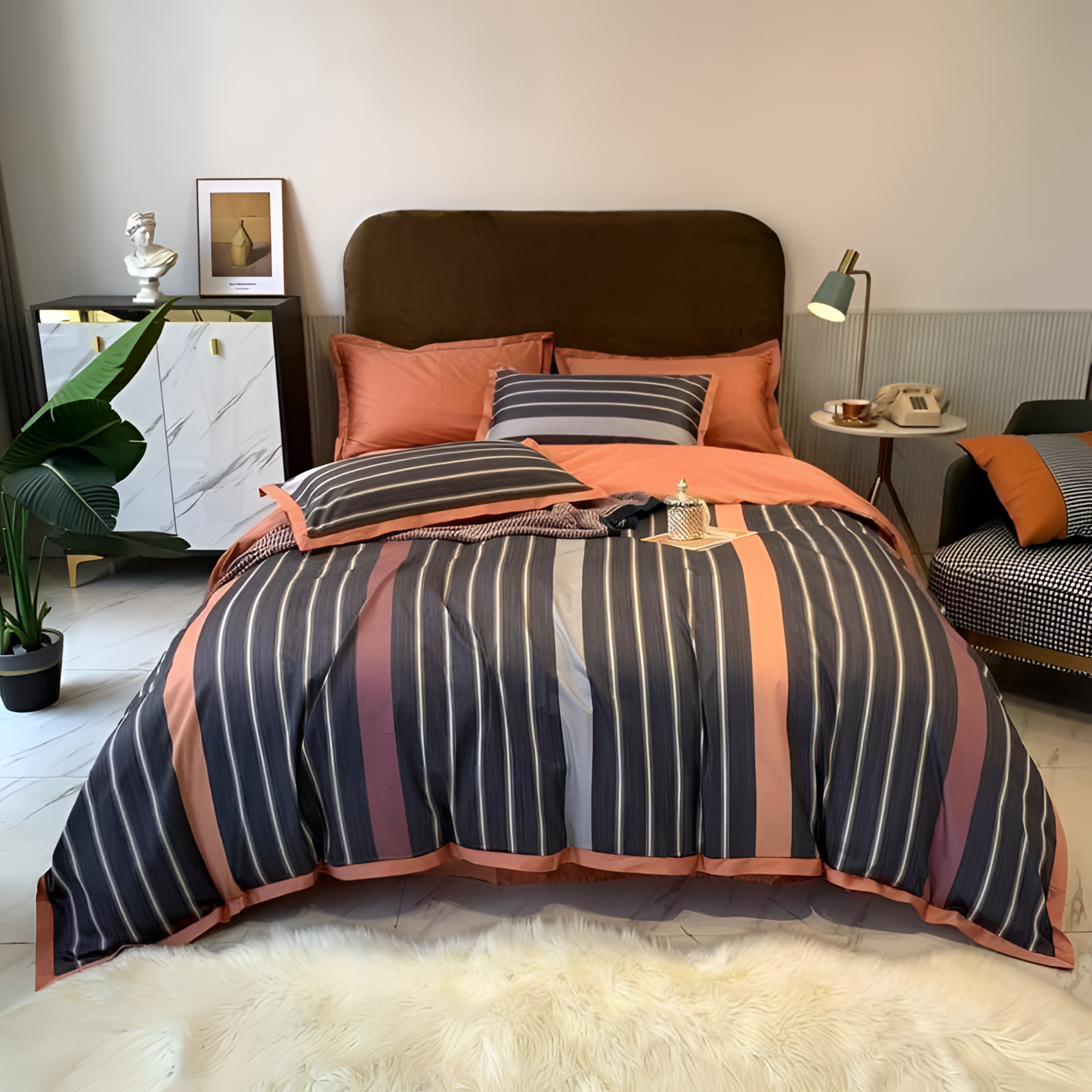 Striplen Luxury Egyptian Cotton Duvet Set | Bedding | NordicAbode.com