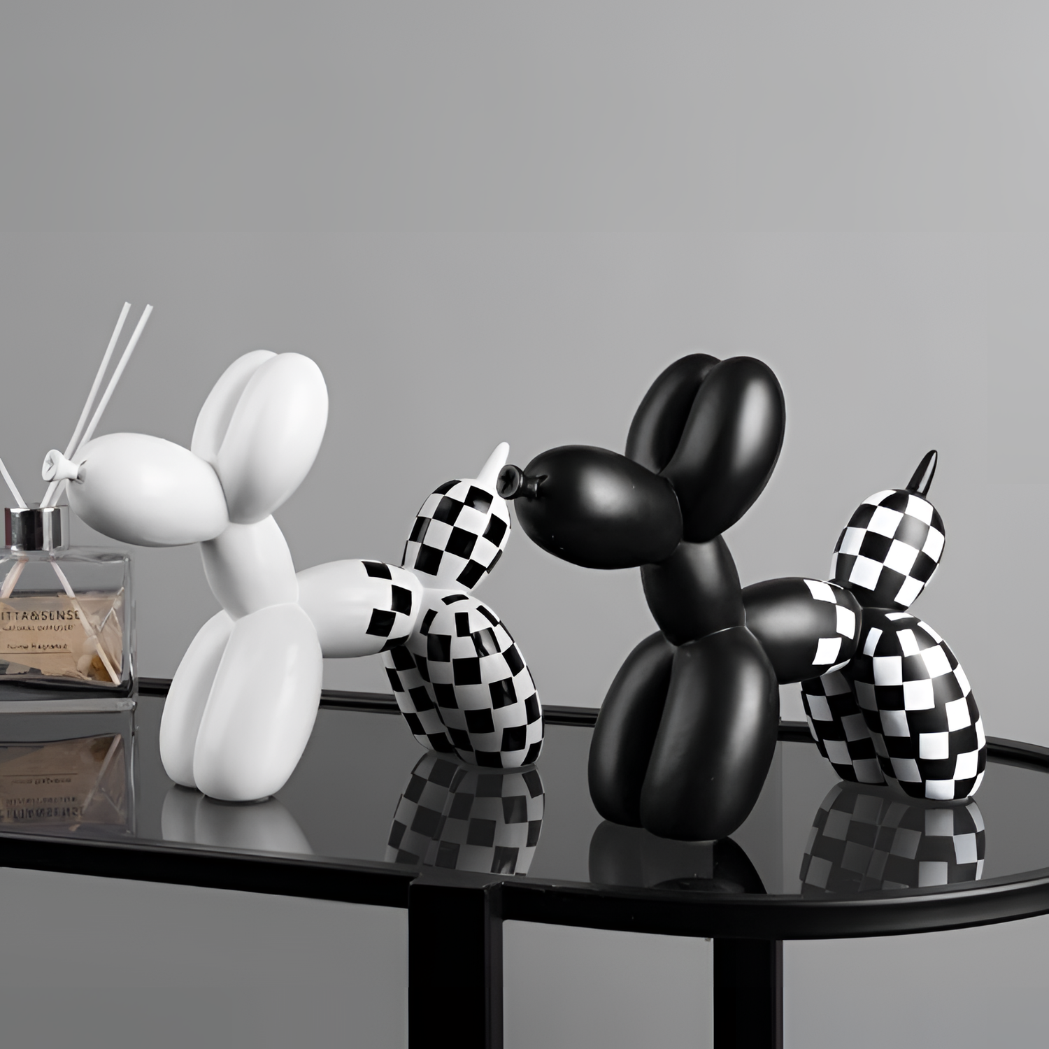 Checkered Balloon Dog Sculpture Collection | Sculptures | NordicAbode.com