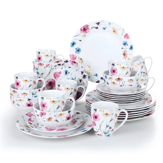 Doris 32-Piece Porcelain Dinnerware Set - HALLIE | Dinnerware | NordicAbode.com