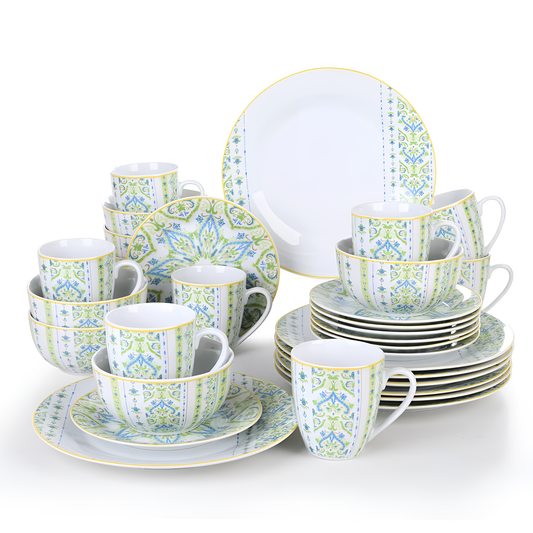 Magda 32-Piece Porcelain Dinnerware Set - MAGDA | Dinnerware | NordicAbode.com