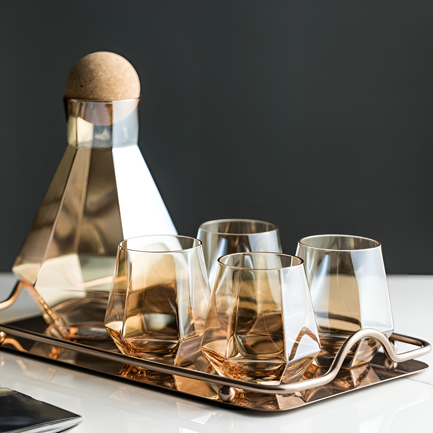 Elegant Hexagonal Glassware Set | Drinkware | NordicAbode.com