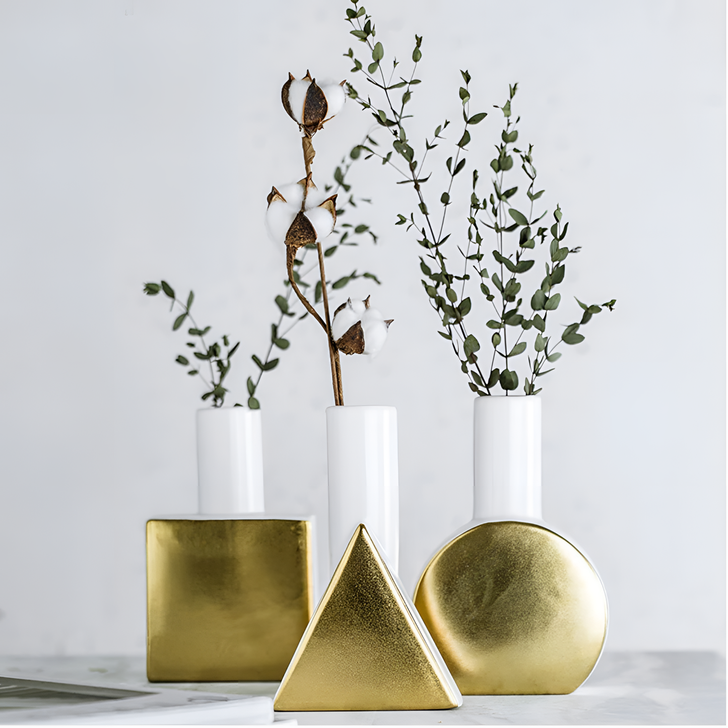 Geometry Gold Ceramic Vase | Vases | NordicAbode.com