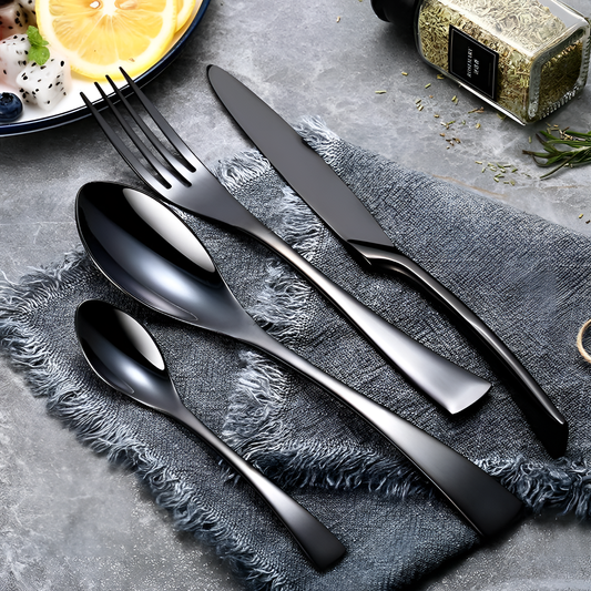 Andora Black Flatware Cutlery Set | Cutlery | NordicAbode.com