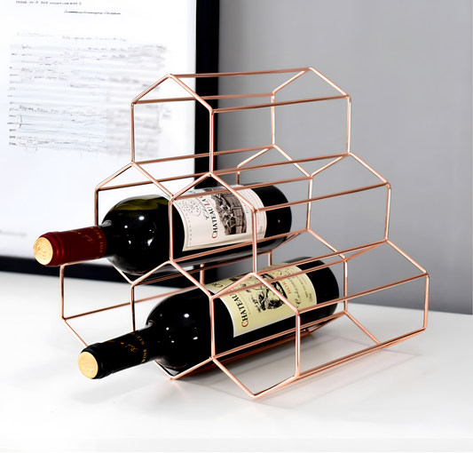 Golden Honeycomb Wine Rack - Stylish Storage | Wine Racks | NordicAbode.com