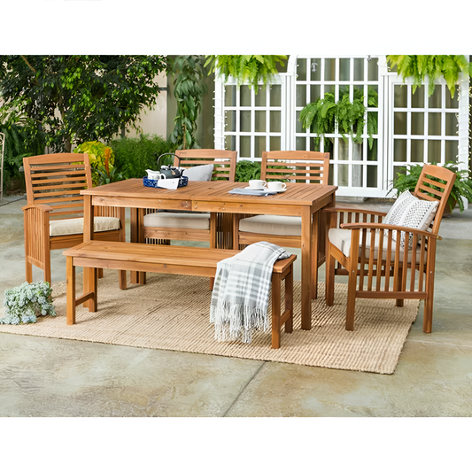 Anje Acacia Wood Patio Dining Set | Outdoor Dining | NordicAbode.com