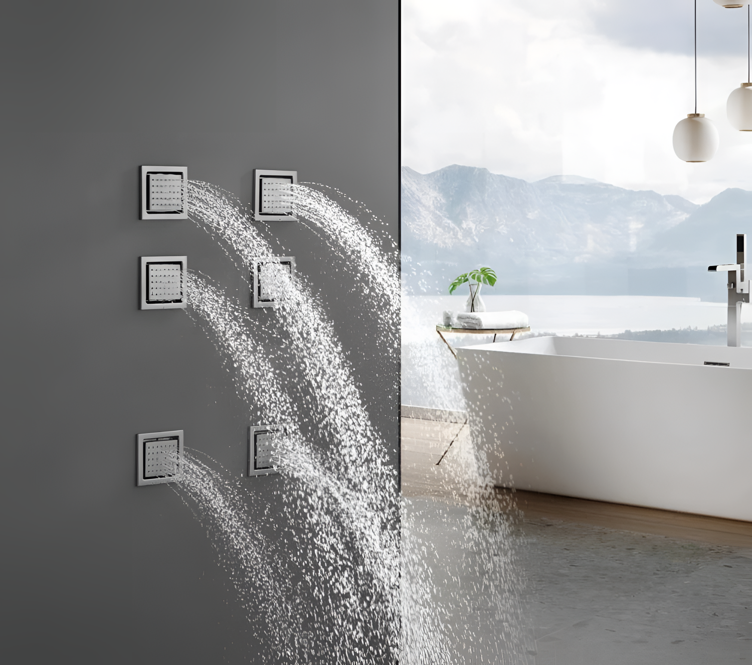 Augustino Luxury Rotatable Jet Spray Shower | Bathroom | NordicAbode.com