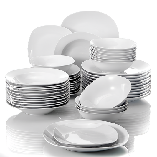 Series 48-Piece Porcelain Dinner Set (White) | Dinnerware | NordicAbode.com