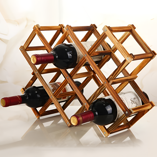 Foldable Contemporary Wooden Wine Bottle Rack | Wine Storage | NordicAbode.com