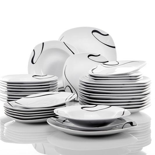 Kayla 36-Piece Porcelain Dinnerware Set - Floral Pattern | Dinnerware | NordicAbode.com