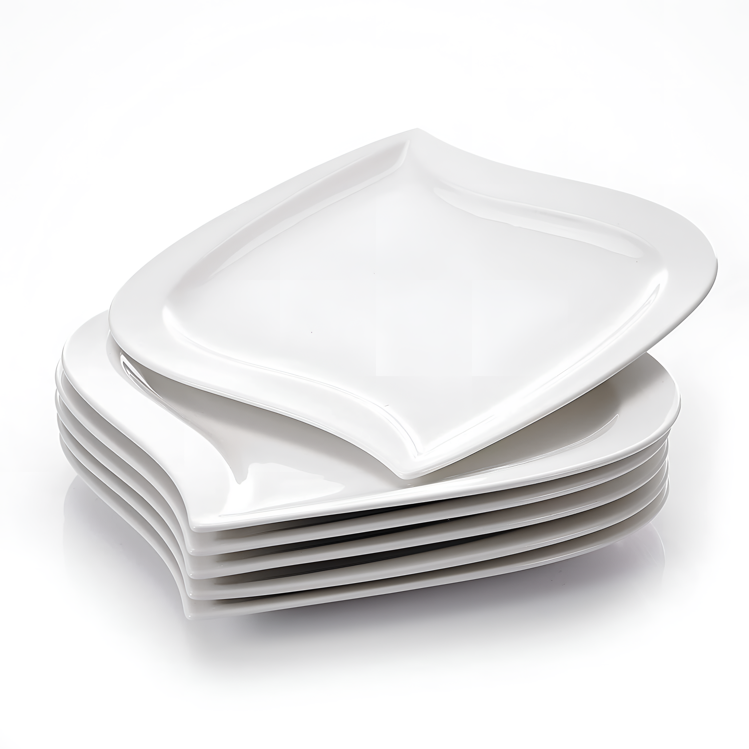 Elvira 6-Piece White Porcelain Dessert Plates | Dinnerware | NordicAbode.com