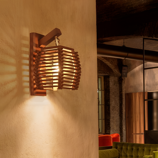 Cassia Wooden Lantern Wall Lamp | Lighting | NordicAbode.com