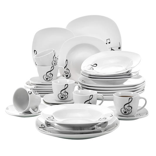 Melody 30-Piece Ceramic Dinnerware Set - Melody | Dinnerware | NordicAbode.com