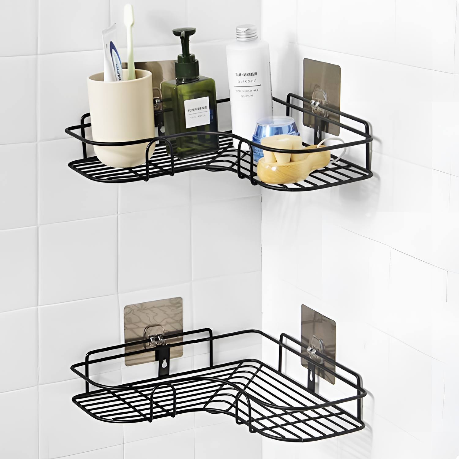 Punch-Free Wall Mount Corner Shelf Organizer | Shelving | NordicAbode.com