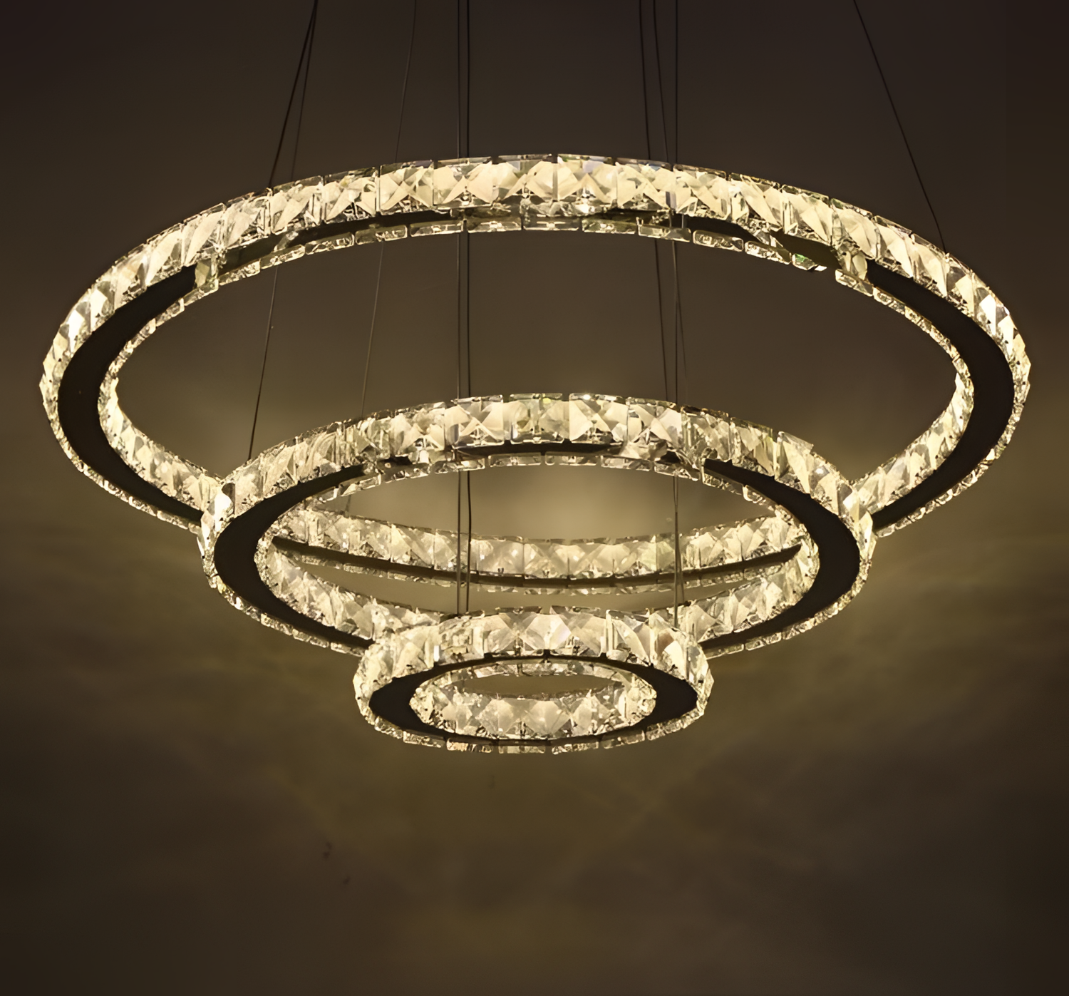 Circular Crystal LED Chandelier - Ceiling Mount | Lighting | NordicAbode.com