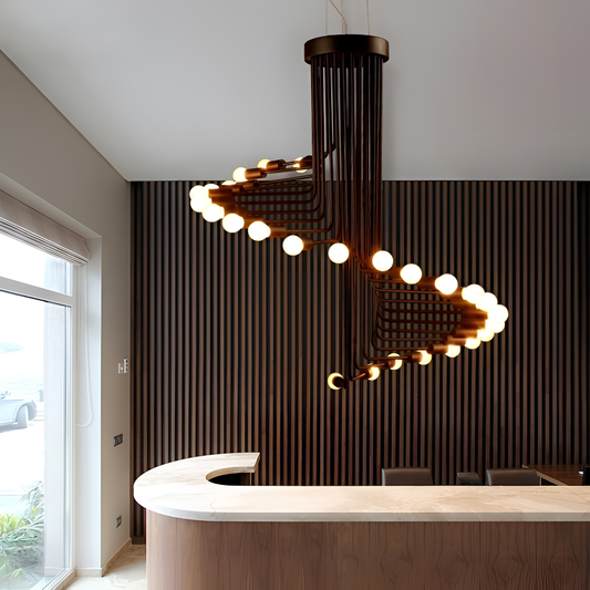 Ava Modern Spiral Chandelier - Iron | Lighting | NordicAbode.com