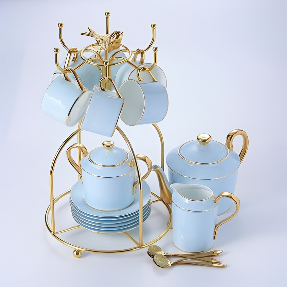 Arti Luxury Blue & Gold Tea Set | Dining | NordicAbode.com