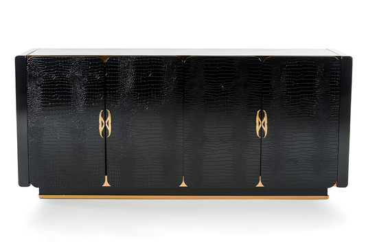 Larsen Contemporary Black Crocodile Buffet | Furniture | NordicAbode.com