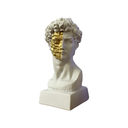 David Half Faced Gold Sculpture