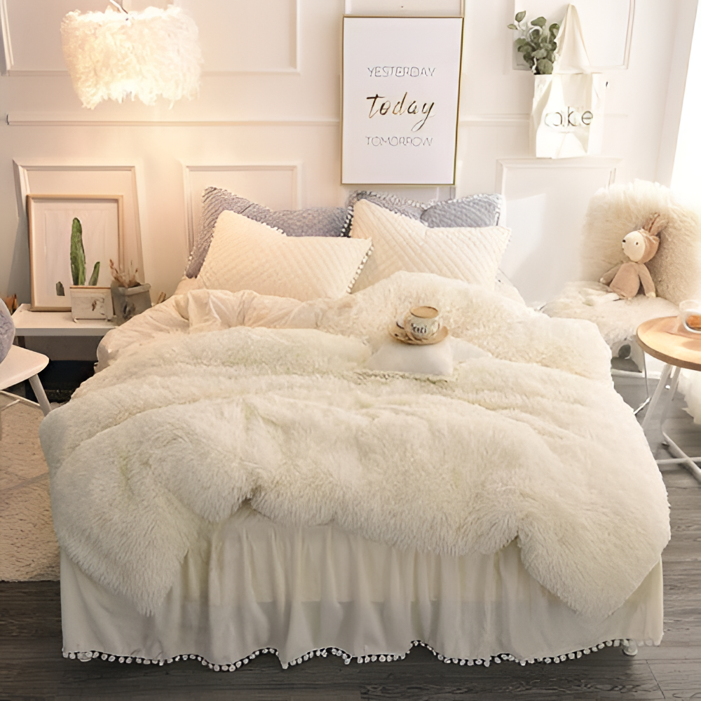 Shaggy Luxury Shaggy Duvet Cover Set | Bedding | NordicAbode.com