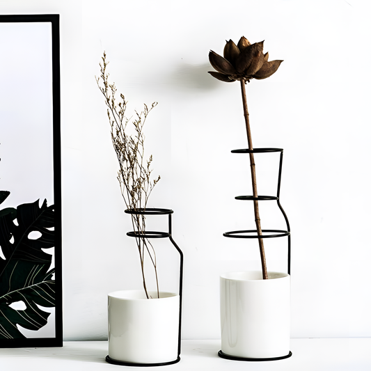 Iron Black and Gold Vase Figure | Vases | NordicAbode.com