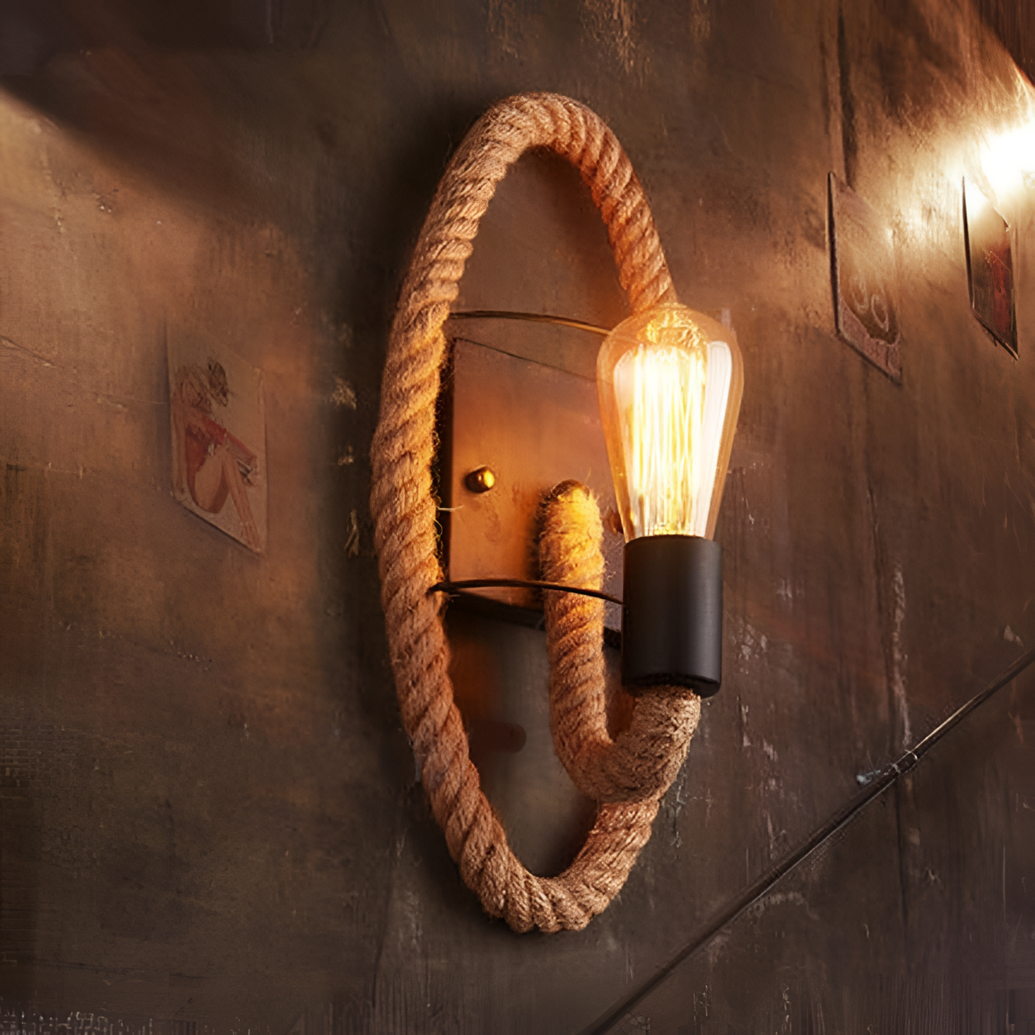 Rory Retro Hemp Rope Lamp - Vintage Style | Lighting | NordicAbode.com