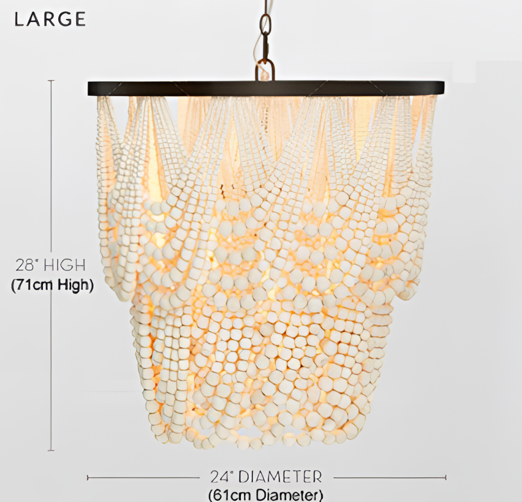 Sam Wooden Beads Chandelier - LED | Lighting | NordicAbode.com