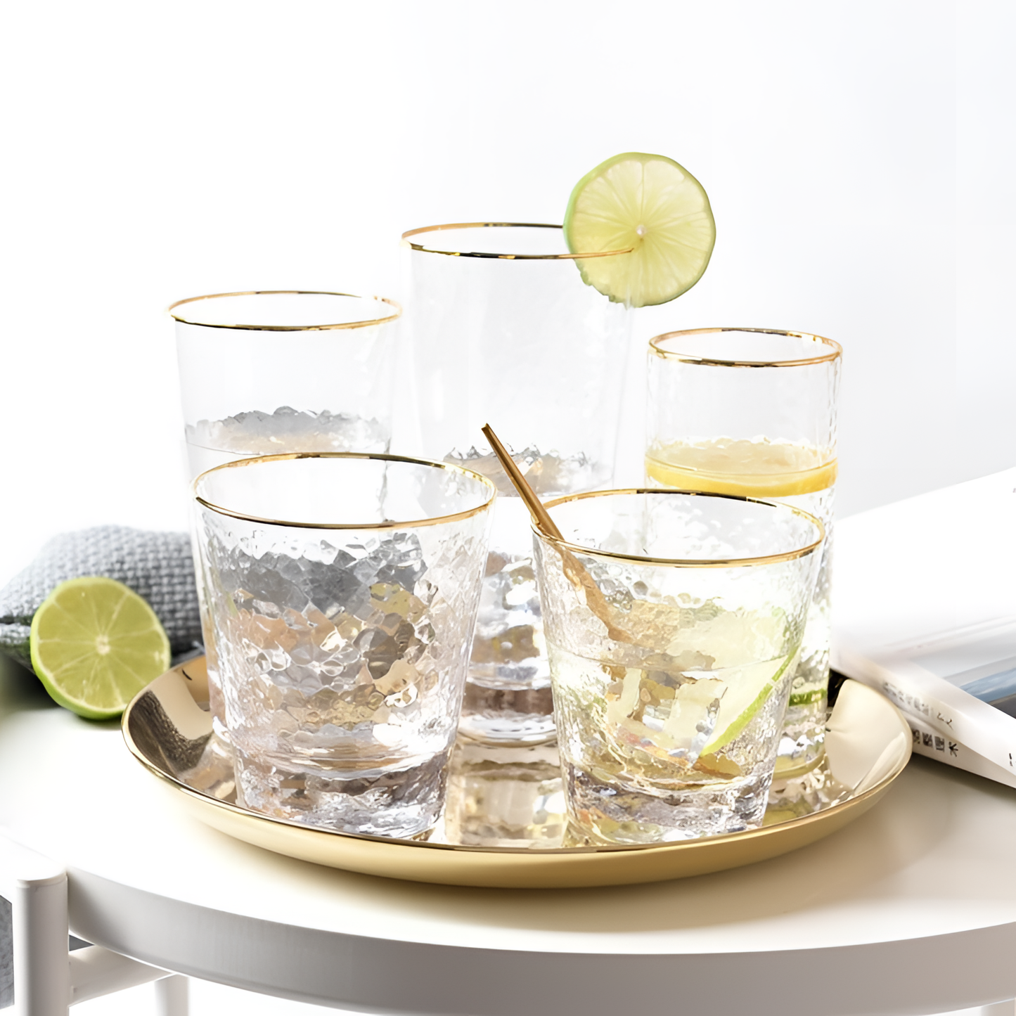 Hammer Gold Rim Glass Cups (2 Pieces) | Drinkware | NordicAbode.com