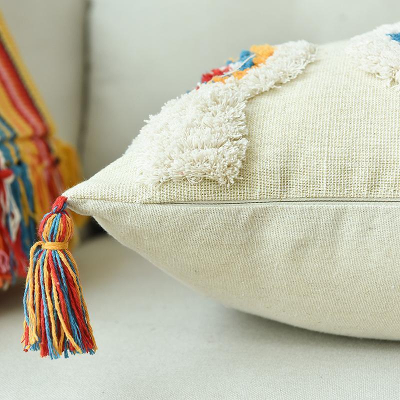 Boho Dot Embroidery Cushion - Nordic Side - 